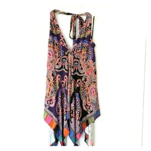 Like new! Halter with handkerchief hem, multi